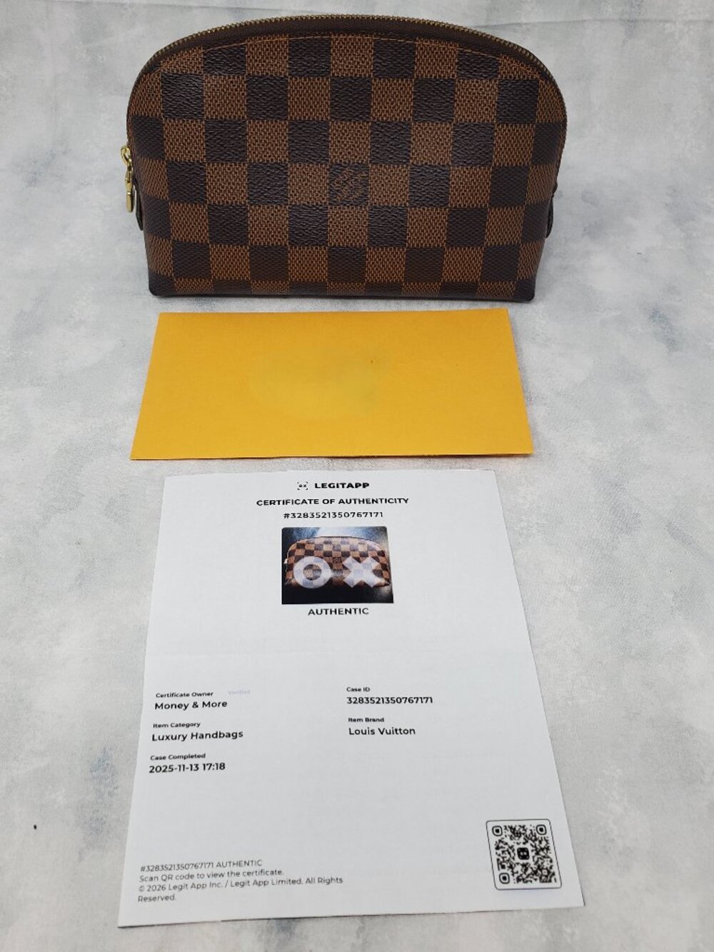 Louis Vuitton Damier Ebene Pochette Cosmétique PM w/ COA - Made In Spain